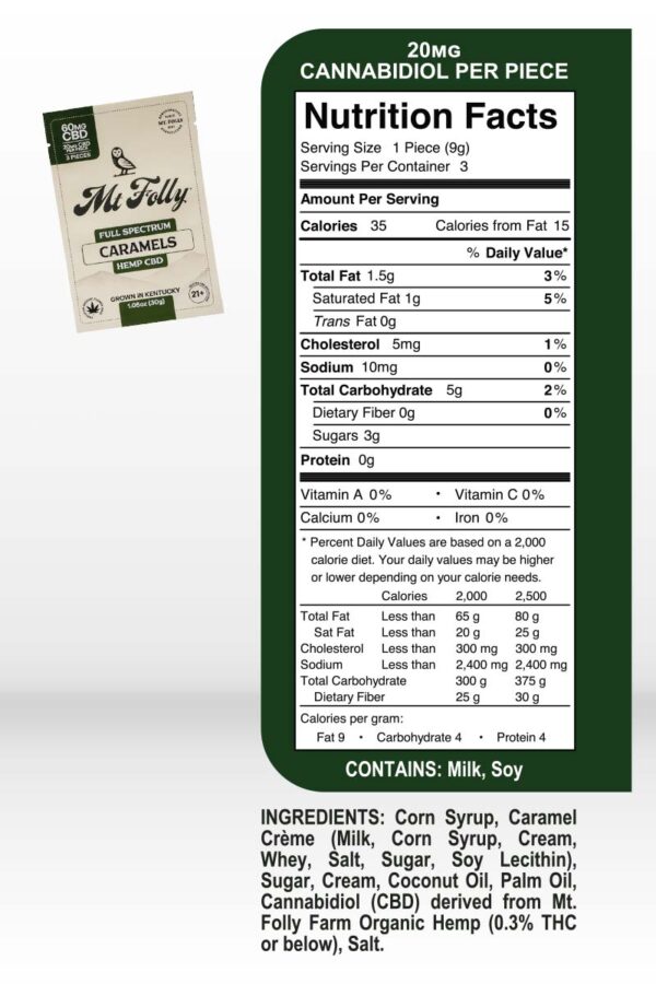Mt. Folly - Full Spectrum Hemp CBD Caramels - 60mg CBD - 3-Pack - Image 4