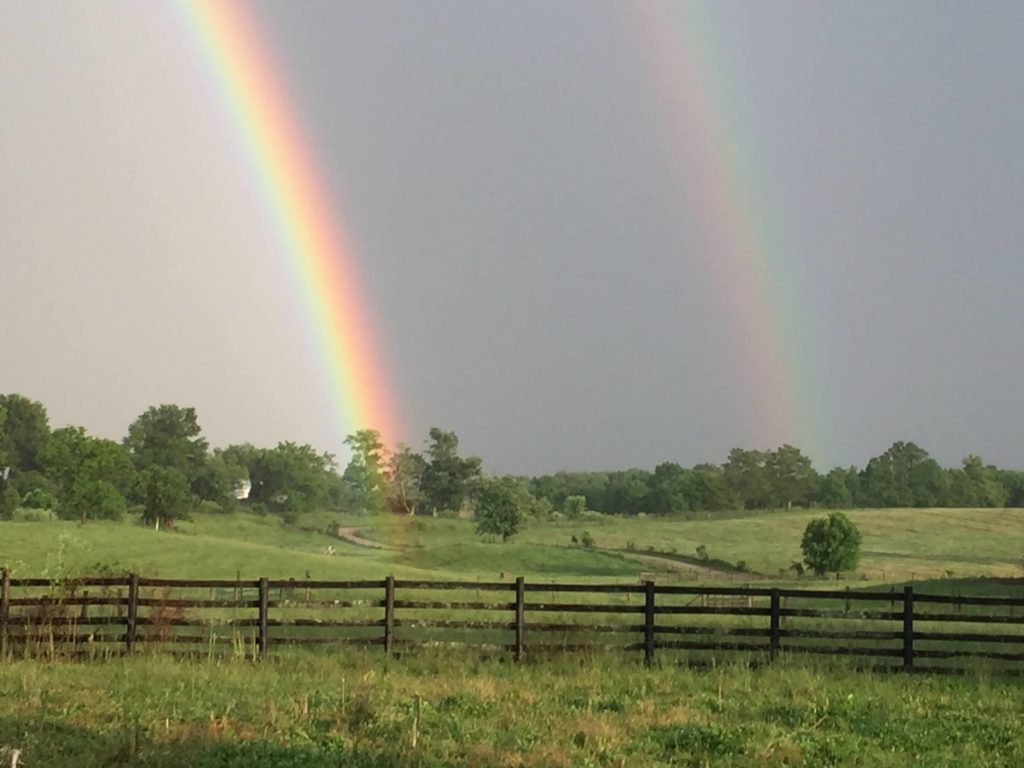 Double rainbow in Kentucky on Laura Freeman's Mt. Folly Farm