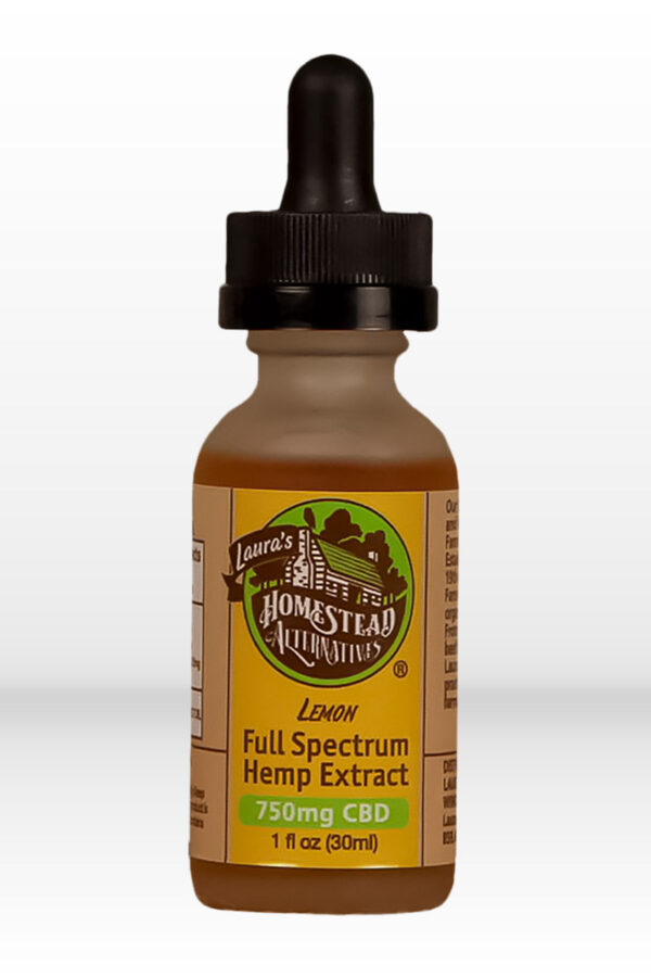 Laura's Homestead Alternatives - Full Spectrum CBD Oil - Lemon Flavor - 750mg CBD