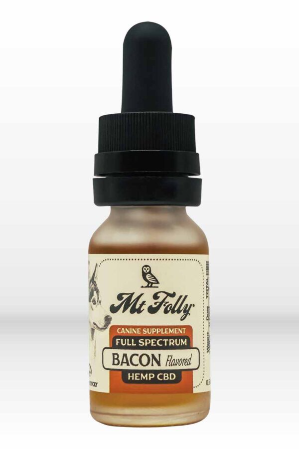 Mt. Folly - Full Spectrum Hemp CBD Extract For Dogs - Bacon Flavored - 375mg CBD